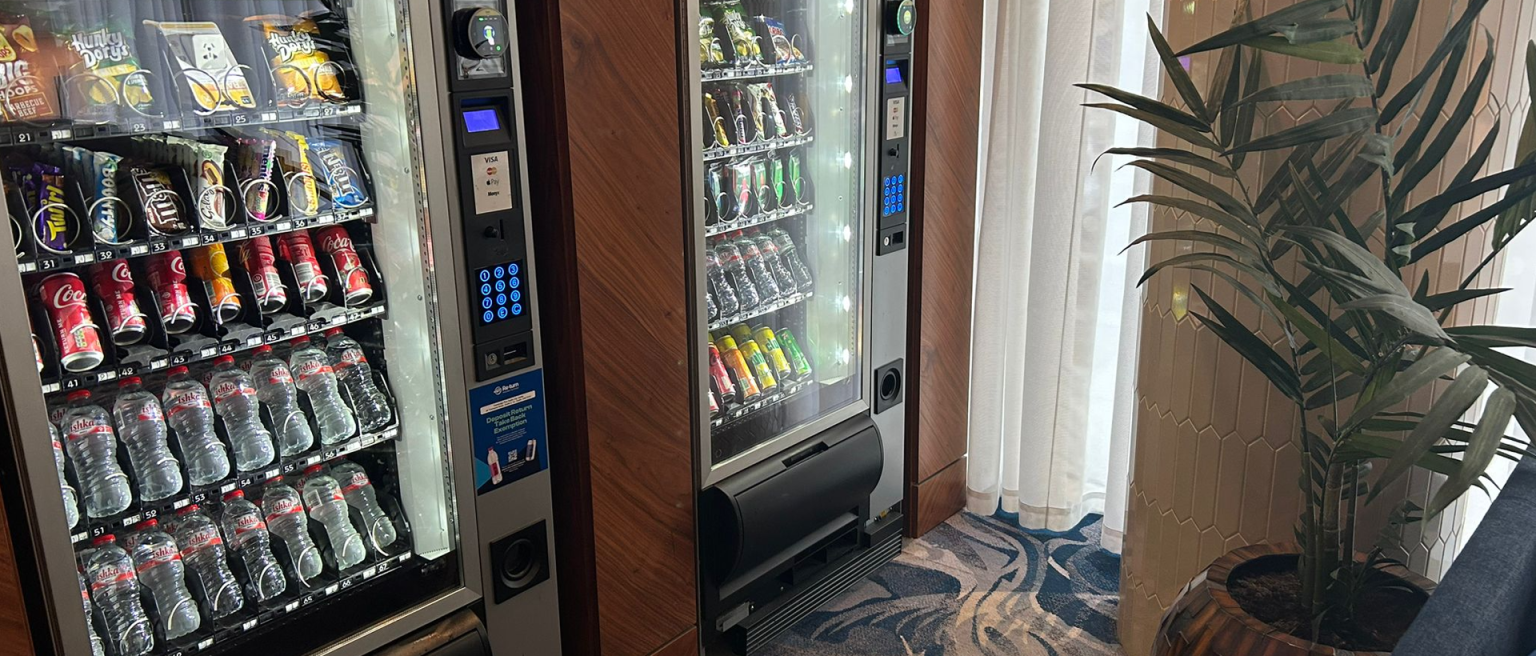 Two VendIT installed in a hotel corridor