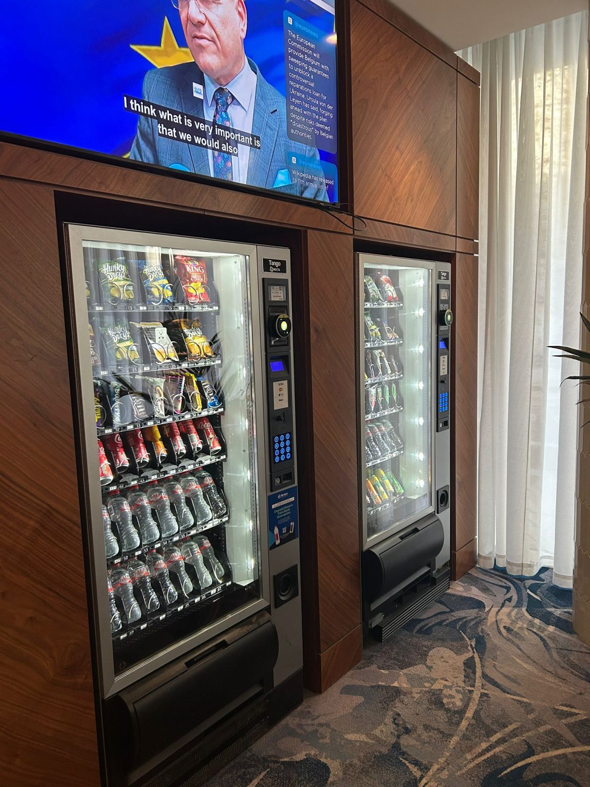 Two VendIT in a hotel lobby